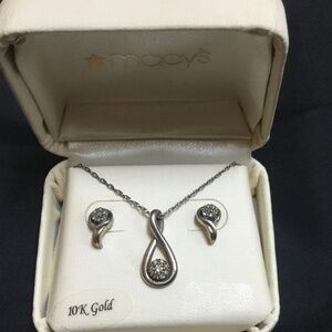 Sterling silver necklace and earrings